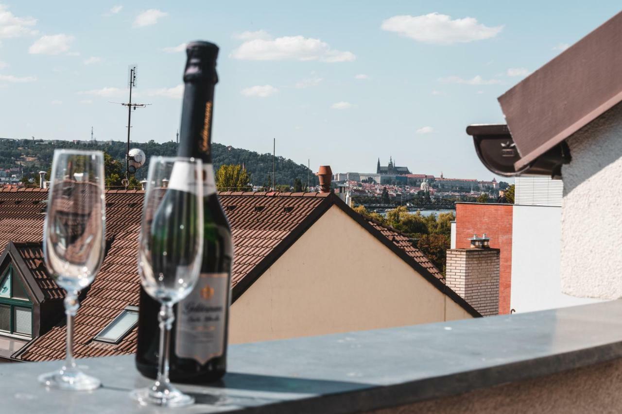 Point Flat, Beautiful View From Terrace To Prague Castle Apartment Luaran gambar